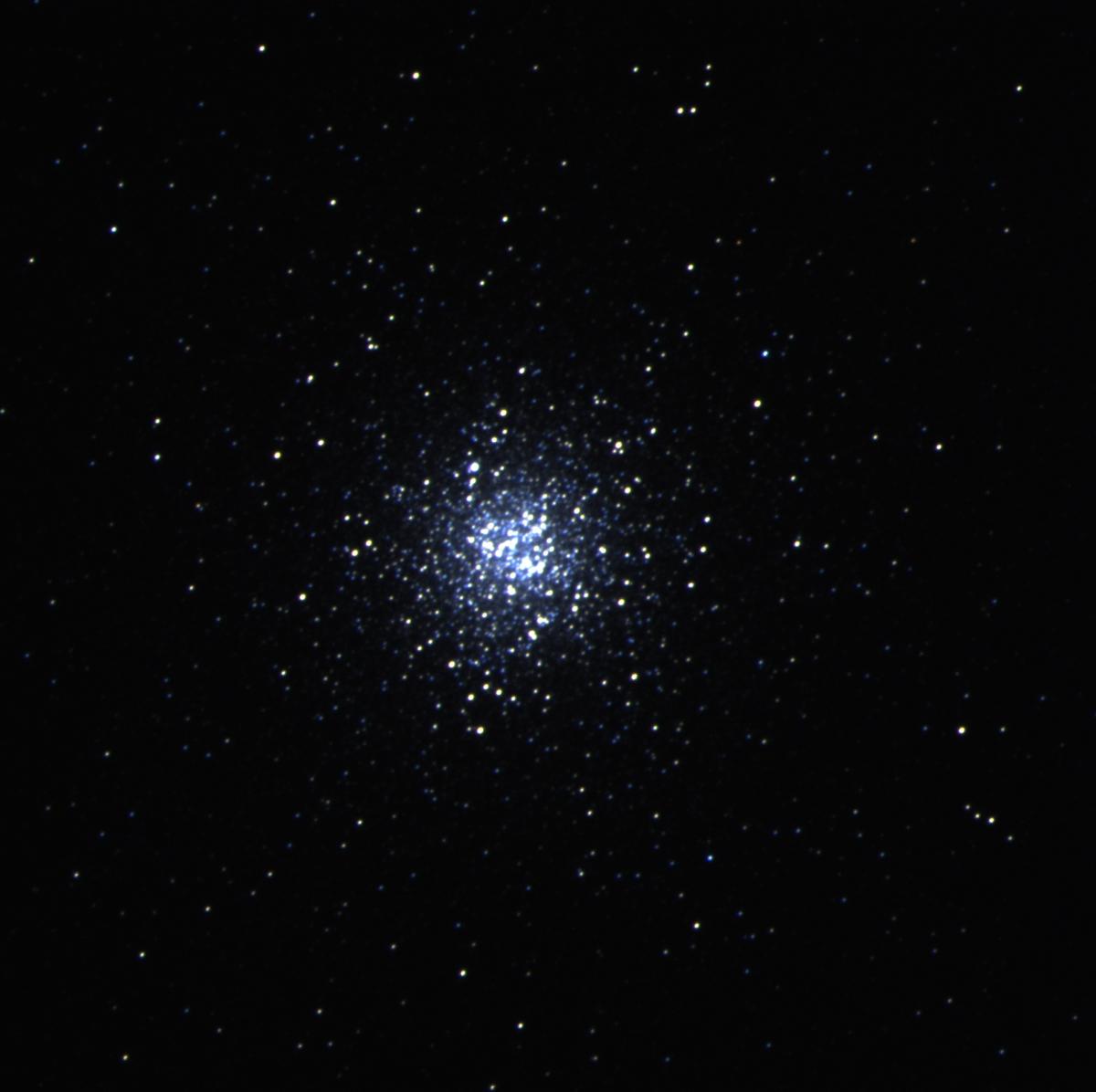 An image of a globular cluster of stars taken by the telescope