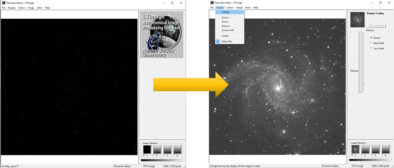 Using LTImage scaling to brighten an observation