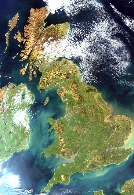 A satellite view of the United Kingdom