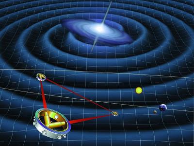 Artist's impression of the LISA interferometer