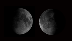 The Moon at Waning and Waxing gibbous phases.