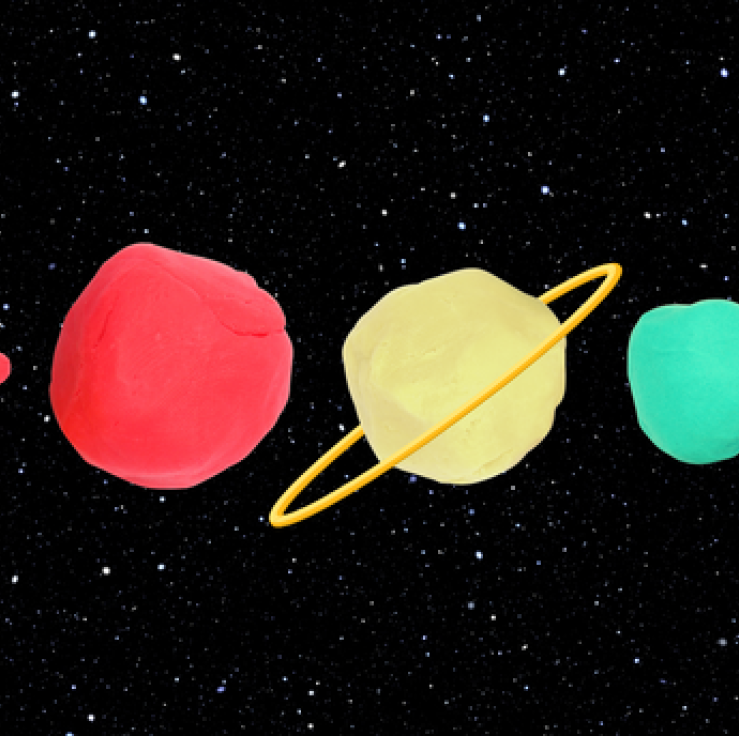 The 8 planets of the Solar System made out of Play-Doh