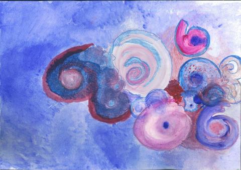 Swirling patterns inpired by galaxies by Amy