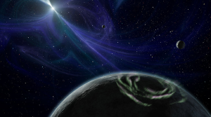 Artist's impression of the first exoplanet found